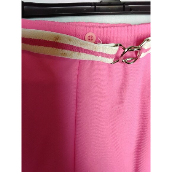 VINTAGE Laurente Pants Womens 42 Pink Elastic Waist Pull On w/ striped bel USA - Picture 6 of 10